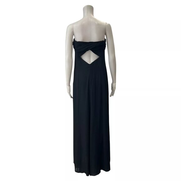 Armani Collezioni Dresses & Skirts - Armani Collezini Black Ruched Strapless Maxi Open Back Dress